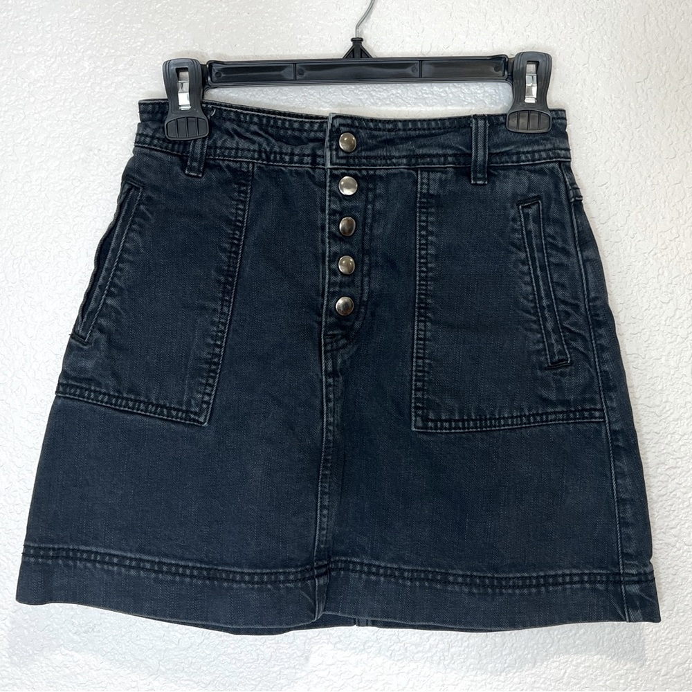 Free People Black Denim Jean Skirt, 24